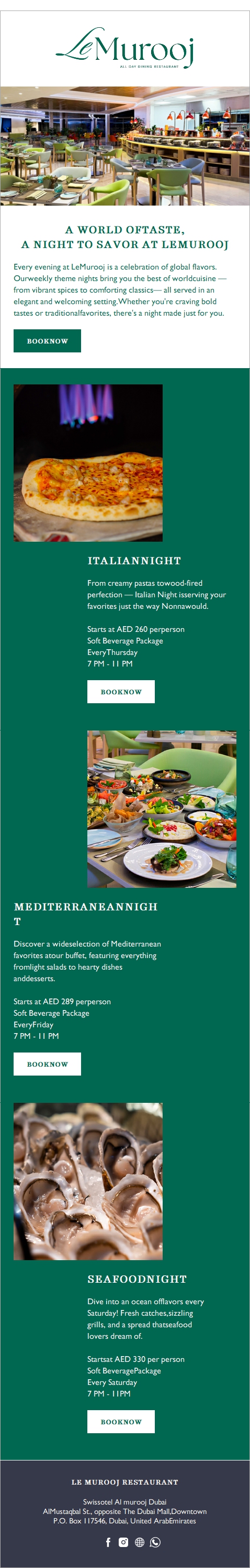 We saved you a seat at Le Murooj Restaurant!